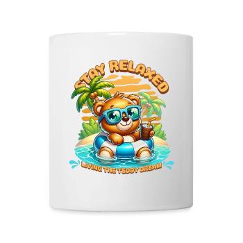 Stay Relaxed Teddybär - Tasse - Weiß - Vorne