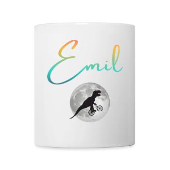 EMIL - Beautiful boy name with dinosaur - Mug - white - Front
