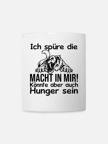 Je ressens de la puissance en moi ou est-ce la faim - Mug blanc - blanc