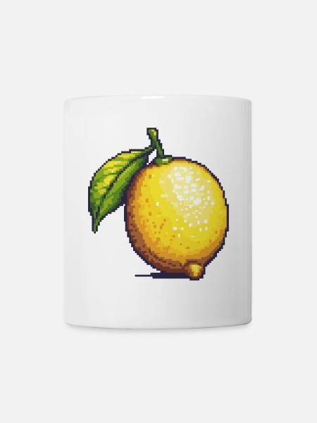 Zitrone Pixel Symbol - Tasse - Weiß