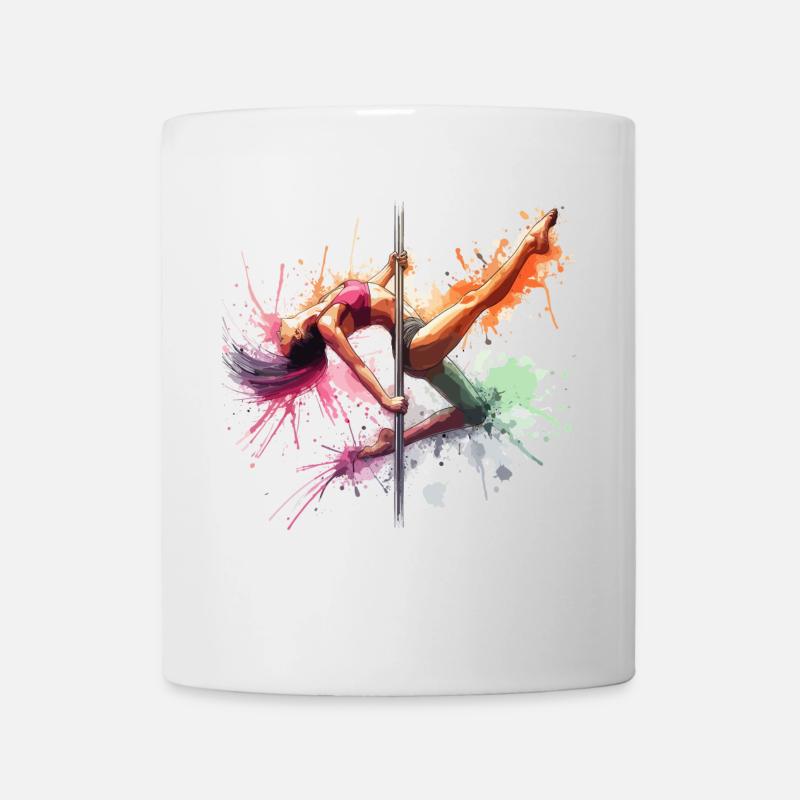Pole Dance Dynamik Farben Poledance Geschenk - Tasse - Weiß