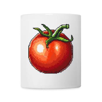 Icône pixel de tomate - Mug blanc - blanc - Devant