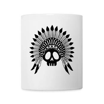 Crâne de chef indien noir - Mug blanc - blanc - Devant