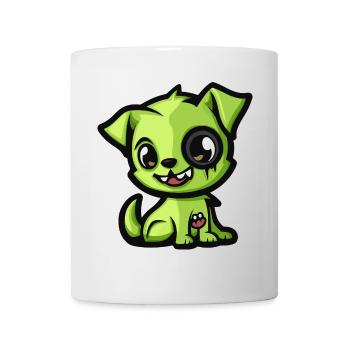 Hund Halloween Zombie Comic - Tasse - Weiß - Vorne