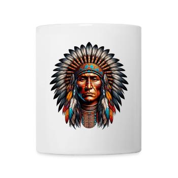 Amerikanisch, Indianer, Amerikaner - Tasse - Weiß - Vorne