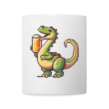 Dinosaurier brontosaurus Bier Pixel - Tasse - Weiß - Vorne