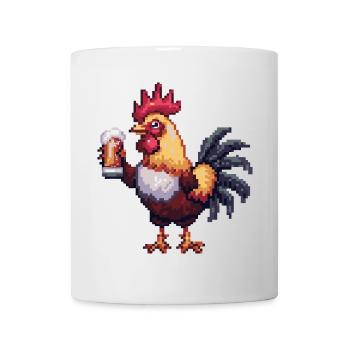 Hahn Bier Pixel - Tasse - Weiß - Vorne