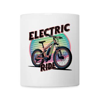 Illustration de vélo électrique rétro - Mug blanc - blanc - Devant