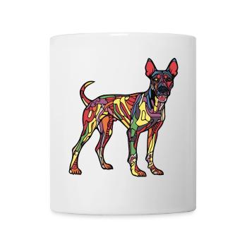 Dobermann Hund Halloween Comic Lustig - Tasse - Weiß - Vorne