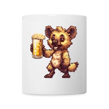 Hyène Bière Pixel - Mug blanc - blanc - Devant