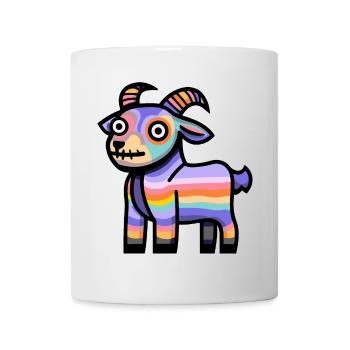 Chèvre de montagne Halloween Bande dessinée drôle - Mug blanc - blanc - Devant