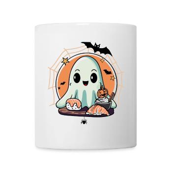 Kawaii Geist mit Sushi - Halloween Food Fun - Tasse - Weiß - Vorne