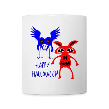 Gruselig-bunte Halloween-Monster - Tasse - Weiß - Vorne