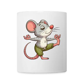 Maus Yoga Meditation Meditieren Balancieren - Tasse - Weiß - Vorne