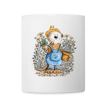 Funny Otter Gardener Garden - Mug - white - Front
