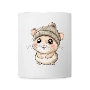 Hamster mignon mignon bébé enfants animal dessin animé - Mug blanc - blanc - Devant