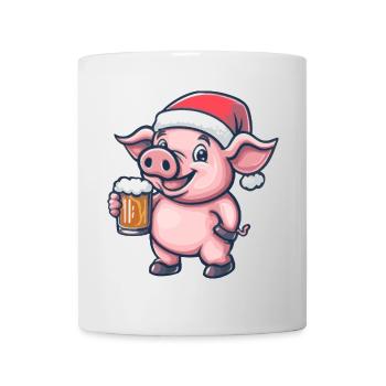 Pig Christmas Beer - Mug - white - Front