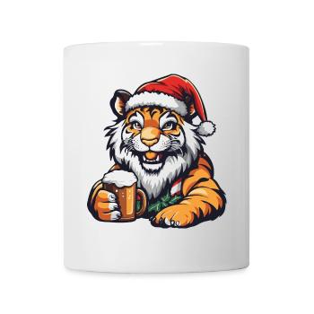 Tiger Weihnachten Bier - Tasse - Weiß - Vorne