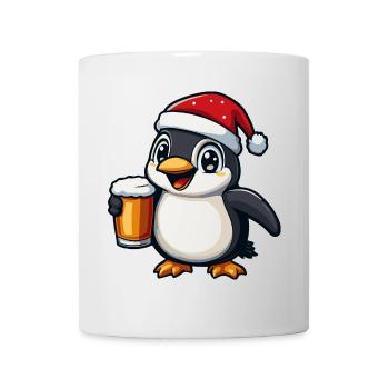 Pinguin Weihnachten Bier - Tasse - Weiß - Vorne