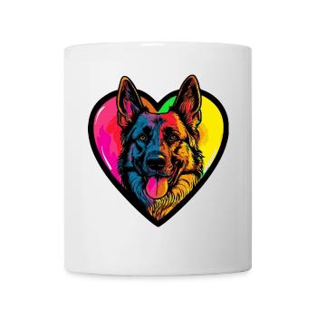 Schäferhund Hund Herz Hundeliebe - Tasse - Weiß - Vorne