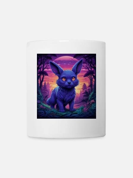 Neon Fuchs im Abendwald - Tasse - Weiß