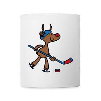 Maillot de hockey sur glace amusant avec mascotte - Mug blanc - blanc - Devant
