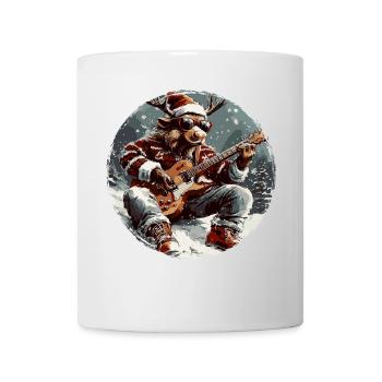 Moose Christmas Rocker Guitar - Mug - white - Front