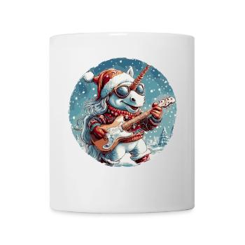 Unicorn Christmas Rocker Guitar - Mug - white - Front