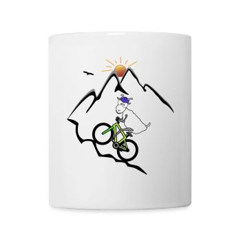 Mountainbike Ziege - Tasse - Weiß - Vorne