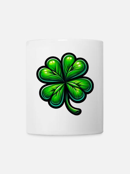 Vierblättriges Kleeblatt - Tasse - Weiß