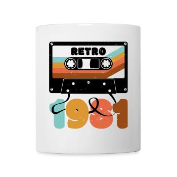 Retro Rainbow 80er Jahre Kassette Text - Tasse - Weiß - Vorne