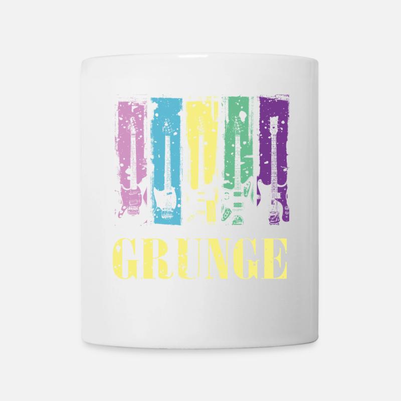 Grunge-Gitarre Farbe Pop Rock Vintage-Stil - Tasse - Weiß