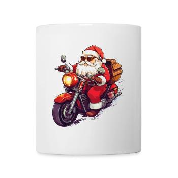 Santa Claus Motorcycle Sunglasses Christmas - Mug - white - Front