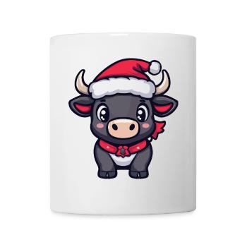 Stier Weihnachten Niedlich - Tasse - Weiß - Vorne