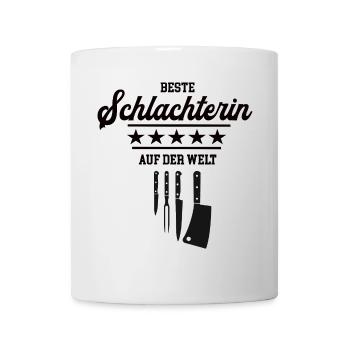 Beste Schlachterin Meisterin Chefin Schlachterei - Tasse - Weiß - Vorne