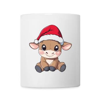 Taureau Noël Doux Mignon Noël Noël - Mug blanc - blanc - Devant