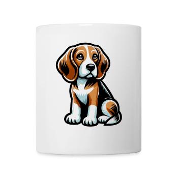 Niedlicher Hund Cartoon Beagle - Tasse - Weiß - Vorne