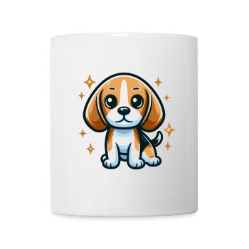Beagle Chibi Hund - Tasse - Weiß - Vorne