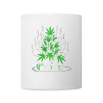 Joint Weed Tree – Design Créatif de Vacances au Cannabis - Mug blanc - blanc - Devant