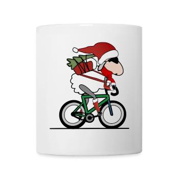 Noël à vélo - Mug blanc - blanc - Devant