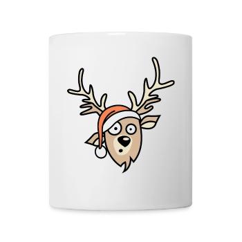 lustiges Rentier comic Weihnachten Symbol cartoon - Tasse - Weiß - Vorne