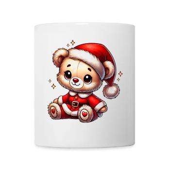 Süßer Weihnachts-Teddy im Santa-Look - Tasse - Weiß - Vorne