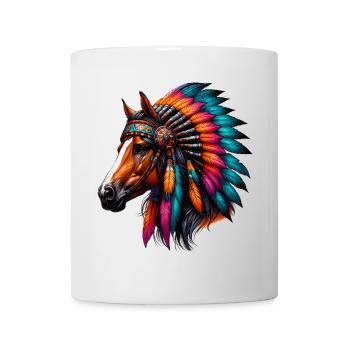 Cheval amérindien Peaux-rouges d’Amérique - Mug blanc - blanc - Devant