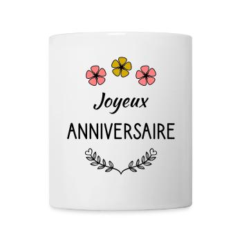 1. 1 AN. 1er ANNIVERSAIRE. ANNIVERSAIRE 1 AN - Mug blanc - blanc - Devant