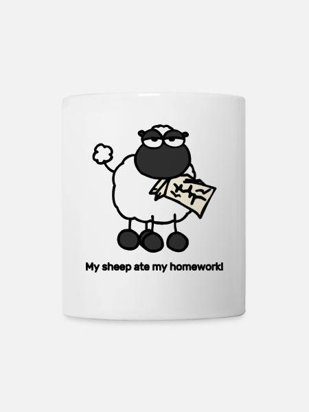 MySheepatemyHomework - Tasse - Weiß