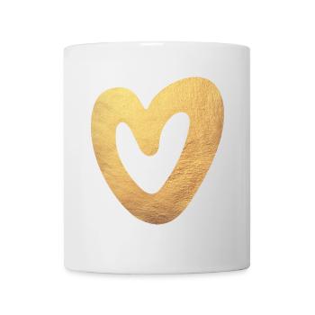Yoga Herz Gold Liebe Weihnachten Symbol Luxus Love - Tasse - Weiß - Vorne