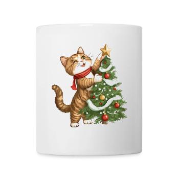 Chat Arbre de Noël Noël Noël Mignon Drôle - Mug blanc - blanc - Devant