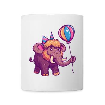 Bande dessinée d’anniversaire mammouth - Mug blanc - blanc - Devant