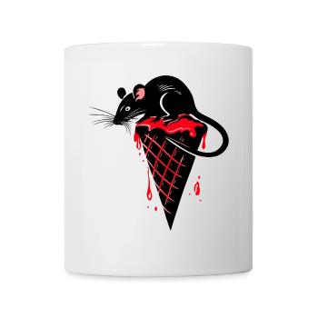 Ratte auf Eis – Street Art Tattoo Style - Tasse - Weiß - Vorne