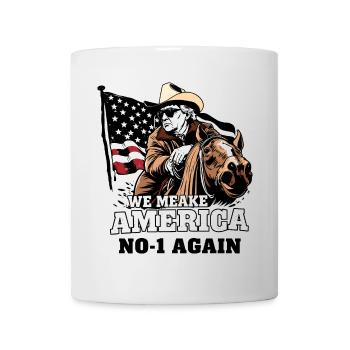 Amerika Cowboy - Tasse - Weiß - Vorne